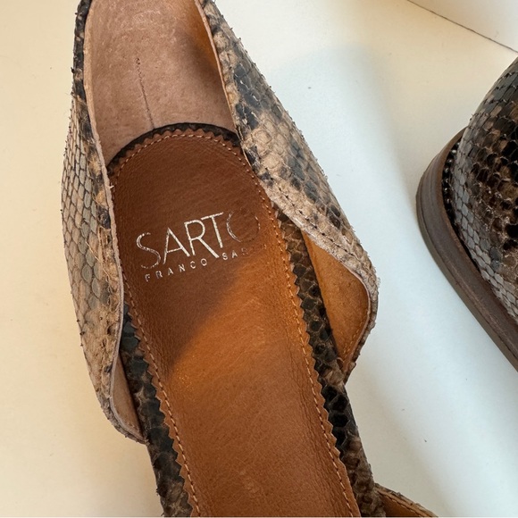 Franco Sarto Womens Brown Black Snake Print Leather Toby D'Orsay Flat Size 10 - Picture 11 of 11